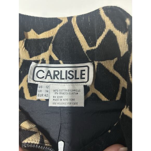 Carlisle Giraffe Print Corduroy Zip Vest (US 12) - Picture 3 of 12